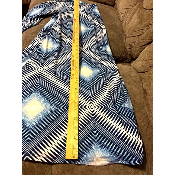 Geometric Print Tunic Dress XL Crochet Trim Flare Sleeveless Flowy Beach Comfort - Picture 5 of 8